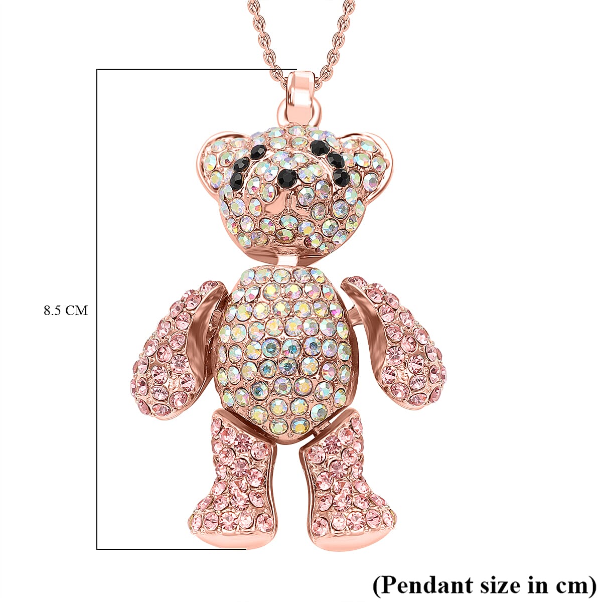 Multi Color Crystal Cubic Zirconia Pendant with Chain (Size 24-2 EXT) V32701620 10