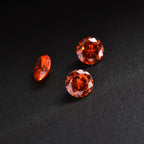Orange Cubic Zirconia Round Shape Gemstone 4 Ct. - 6 mm