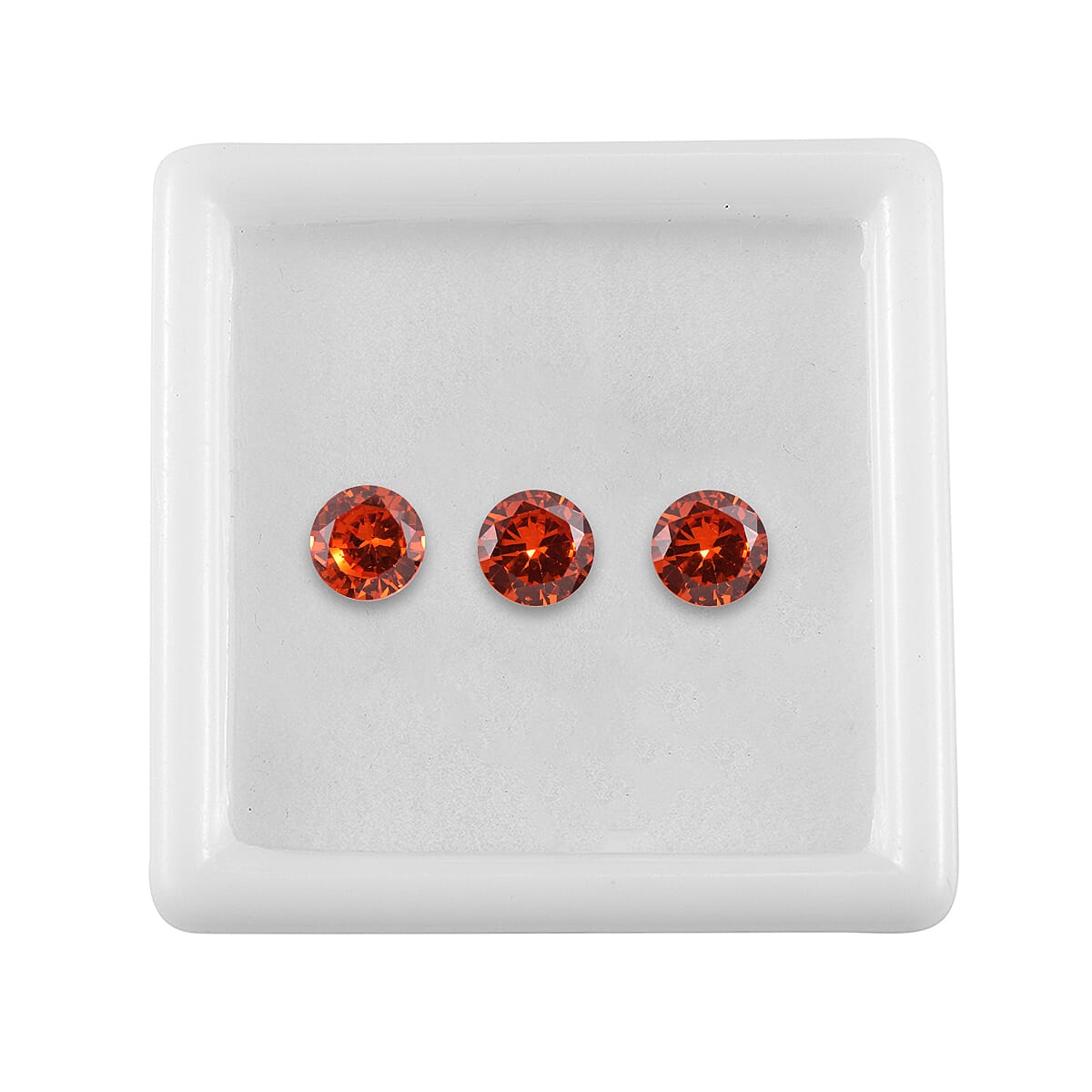 Set of 3 Orange Cubic Zirconia Loose Gemstones in Round Shape 4 Ct. (6 mm) 8068390 3