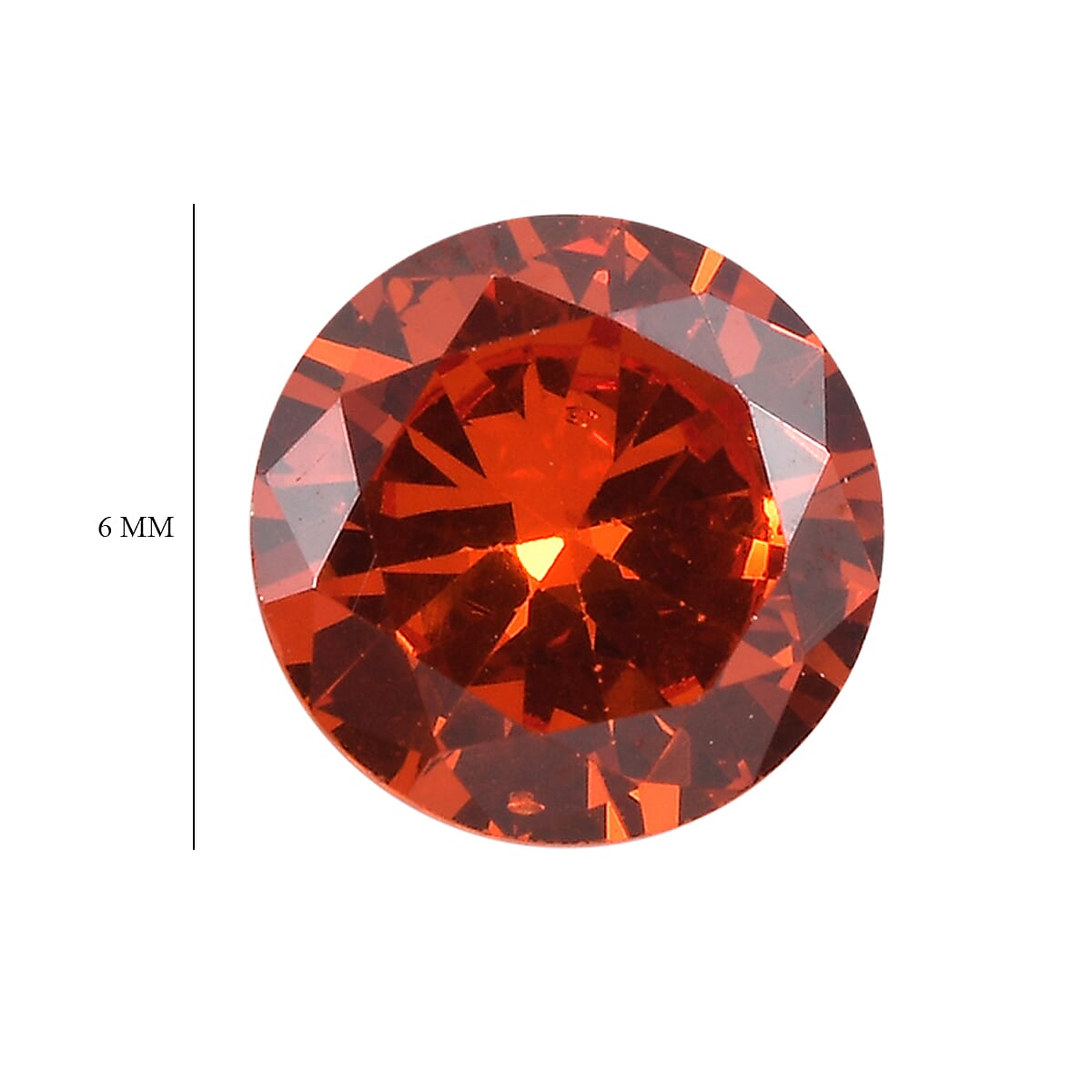 Set of 3 Orange Cubic Zirconia Loose Gemstones in Round Shape 4 Ct. (6 mm) 8068390 4