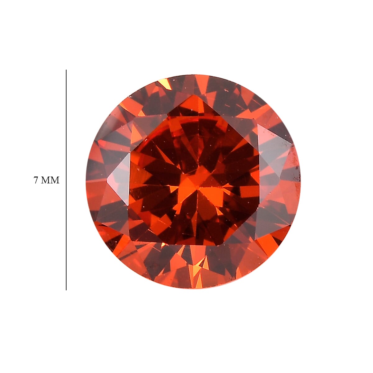 Orange Cubic Zirconia Loose Gemstone in Round Shape 2.12 Ct. (7 mm) 8068391 4