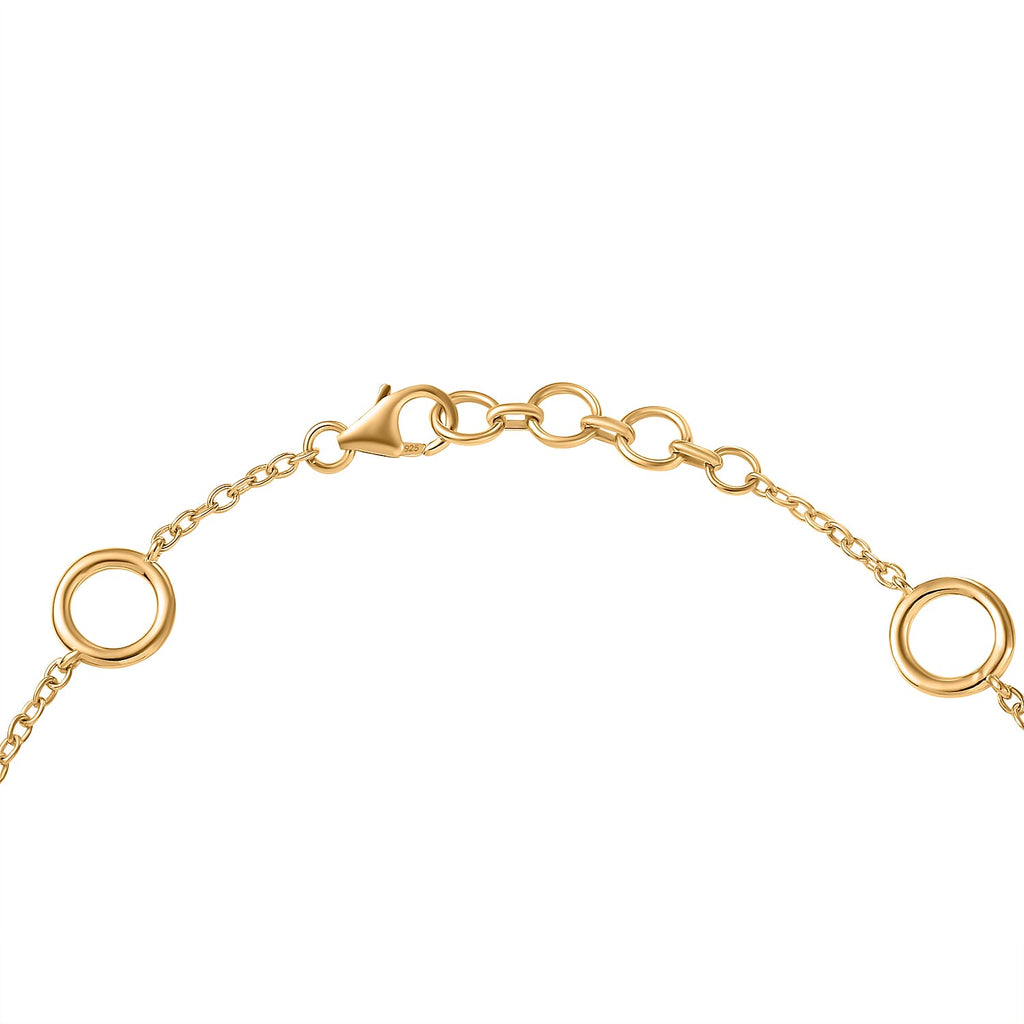 GP Italian Garden Collection - Lady Luck Rose & Lotus Garnet, Black Spinel & Zircon Ladybug Bracelet (Size 7.5) in 18K Vermeil Yellow Gold Plated Sterling Silver 2.36 Ct