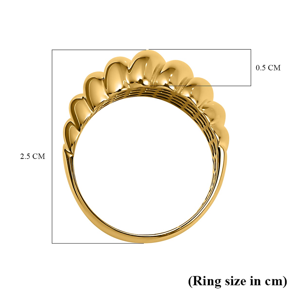 9K Yellow Gold Twisted Dome Ring 7384211 5