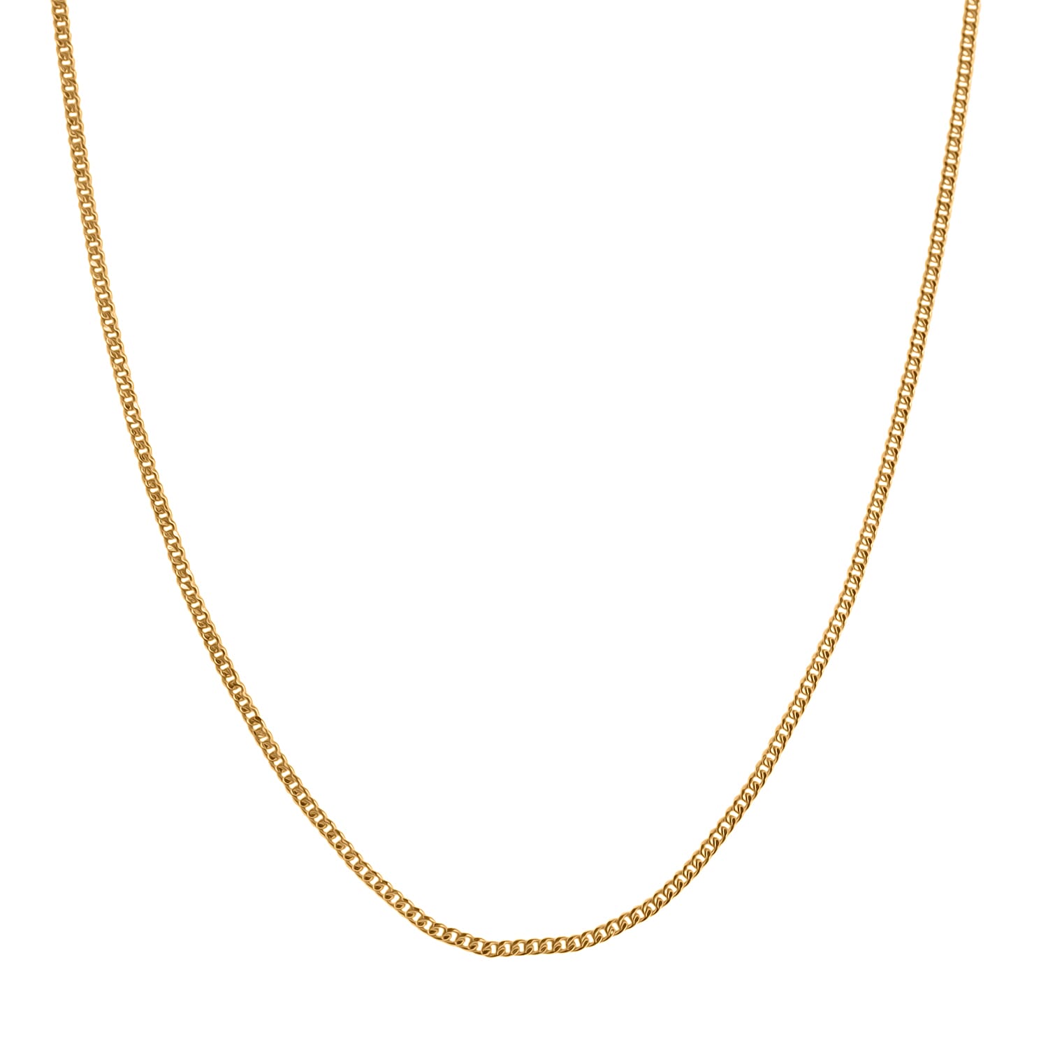 Ottoman Treasures - 9K Yellow Gold Curb Necklace with Spring Ring Clasp 8055392 0