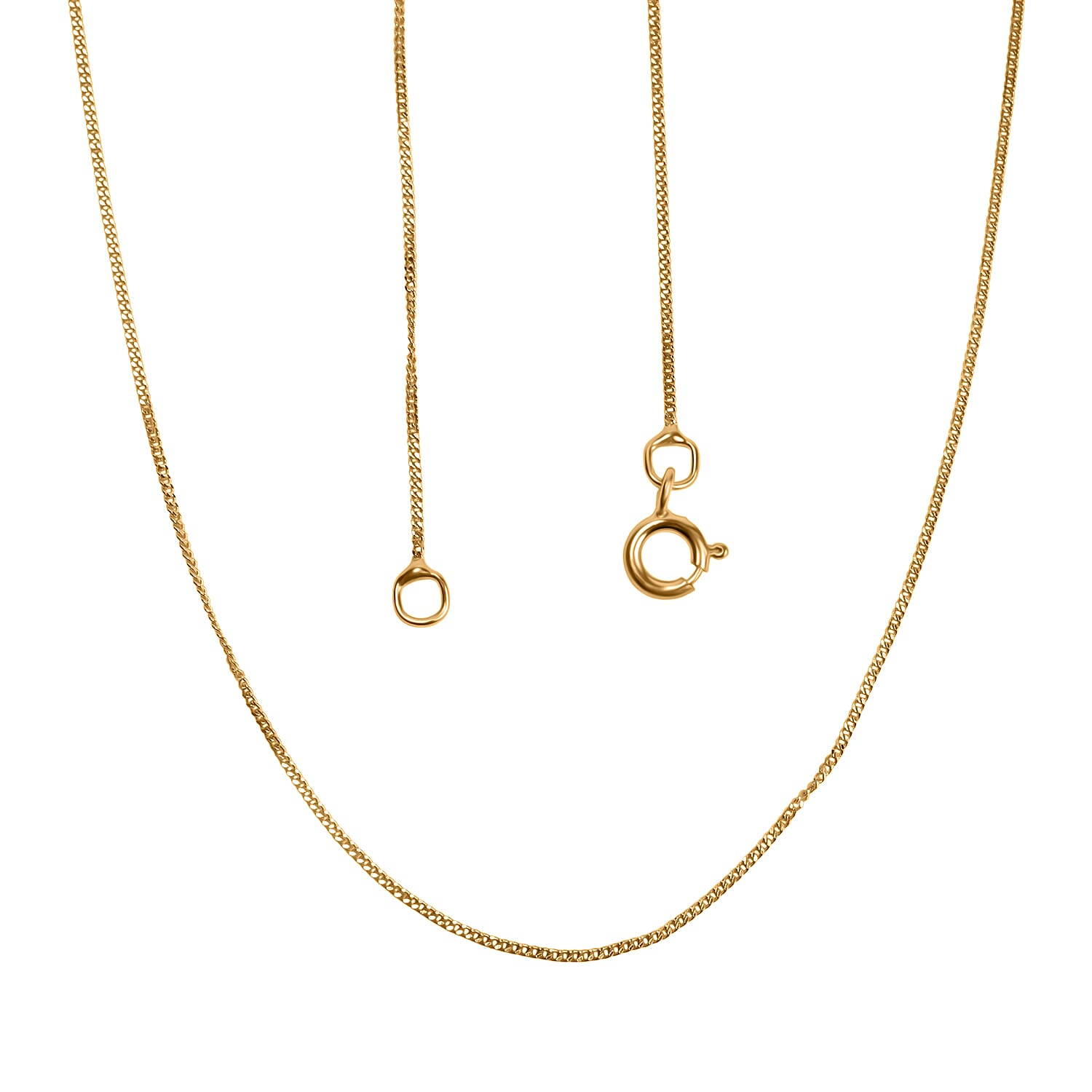 Ottoman Treasures - 9K Yellow Gold Curb Necklace with Spring Ring Clasp 8055392 1