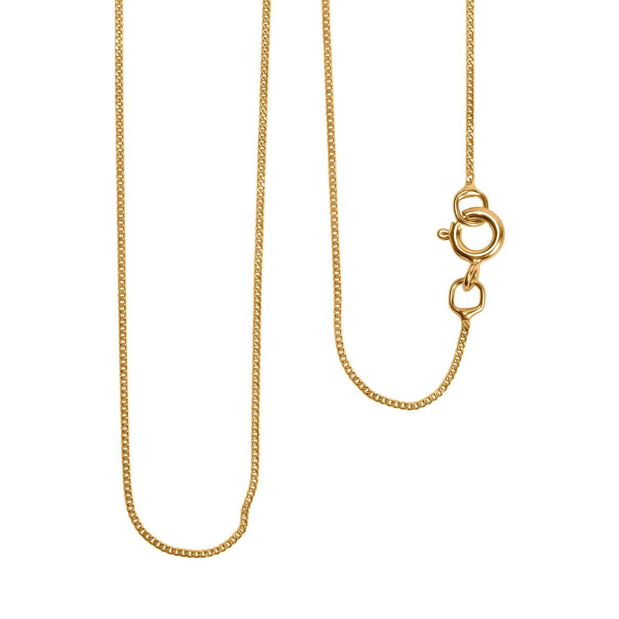 Ottoman Treasures - 9K Yellow Gold Curb Necklace with Spring Ring Clasp 8055392 2