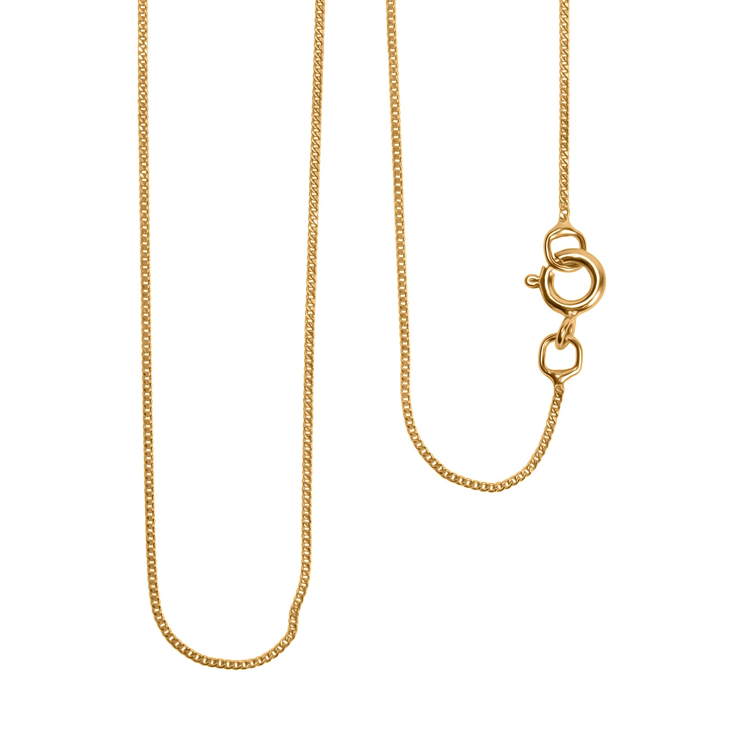 Ottoman Treasures - 9K Yellow Gold Curb Necklace with Spring Ring Clasp 8055392 2