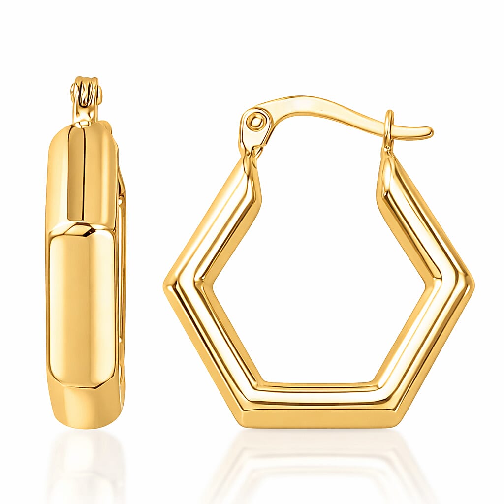 Ottoman Treasures 9K Yellow Gold Hoop Earring with Clasp 8103812 0