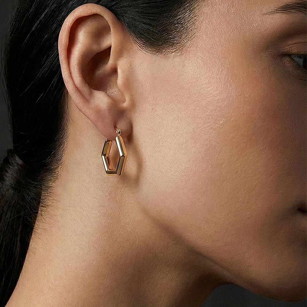 Ottoman Treasures 9K Yellow Gold Hoop Earring with Clasp