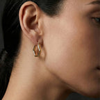 Ottoman Treasures 9K Yellow Gold Hoop Earring with Clasp