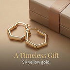 Ottoman Treasures 9K Yellow Gold Hoop Earring with Clasp
