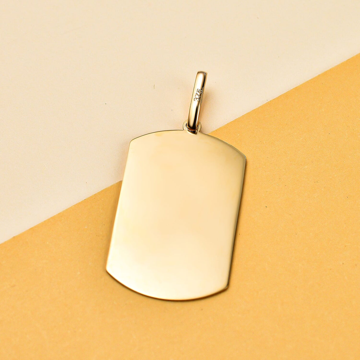 9K Yellow Gold Highly Polished Tag Pendant 7674219 2