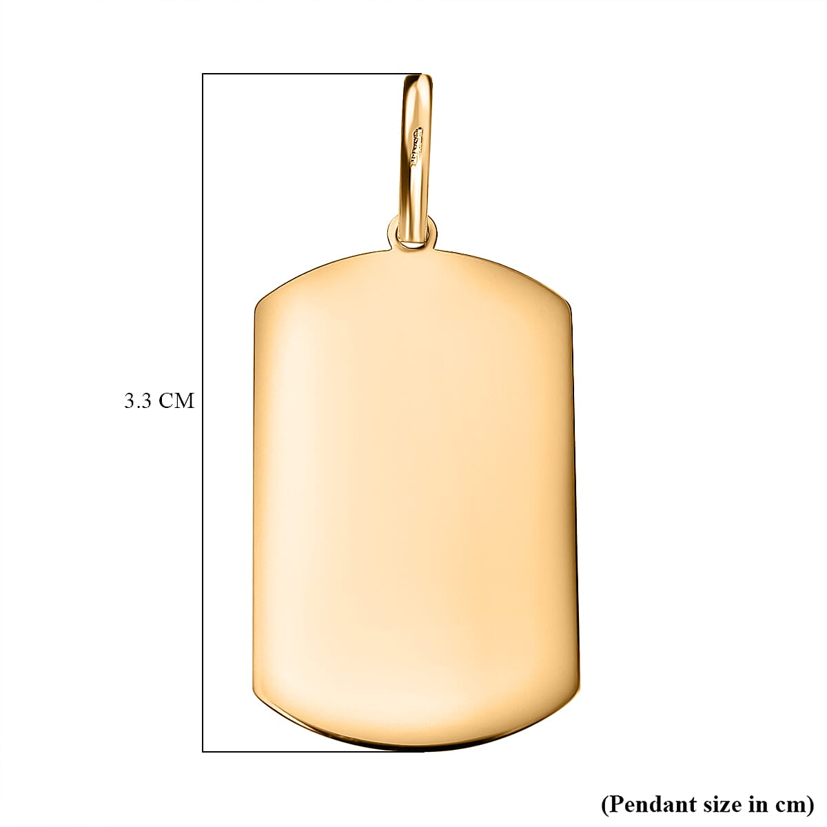 9K Yellow Gold Highly Polished Tag Pendant 7674219 4