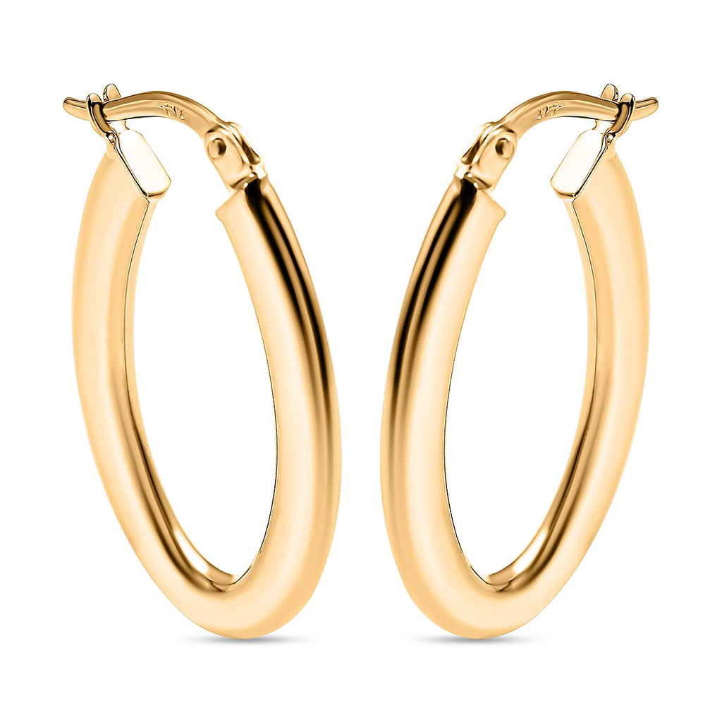 Otttoman Treasures - 9K Yellow Gold Oval Hoop Earrings