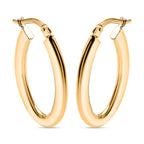 Otttoman Treasures - 9K Yellow Gold Oval Hoop Earrings