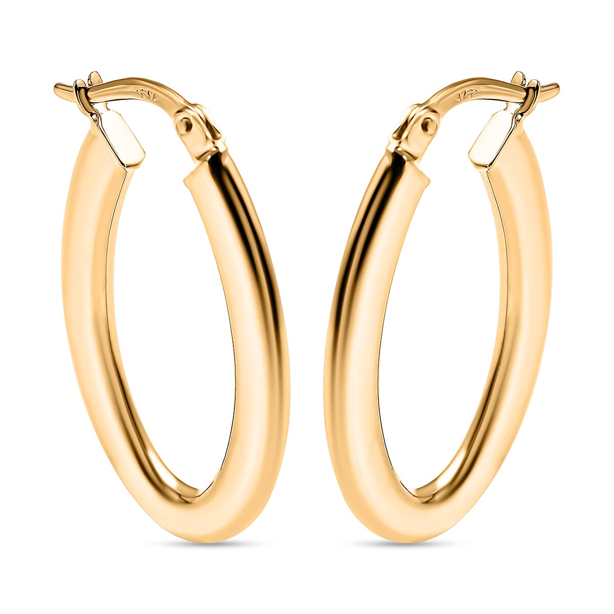 Otttoman Treasures - 9K Yellow Gold Oval Hoop Earrings 7383666 0