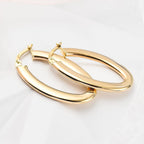 Otttoman Treasures - 9K Yellow Gold Oval Hoop Earrings