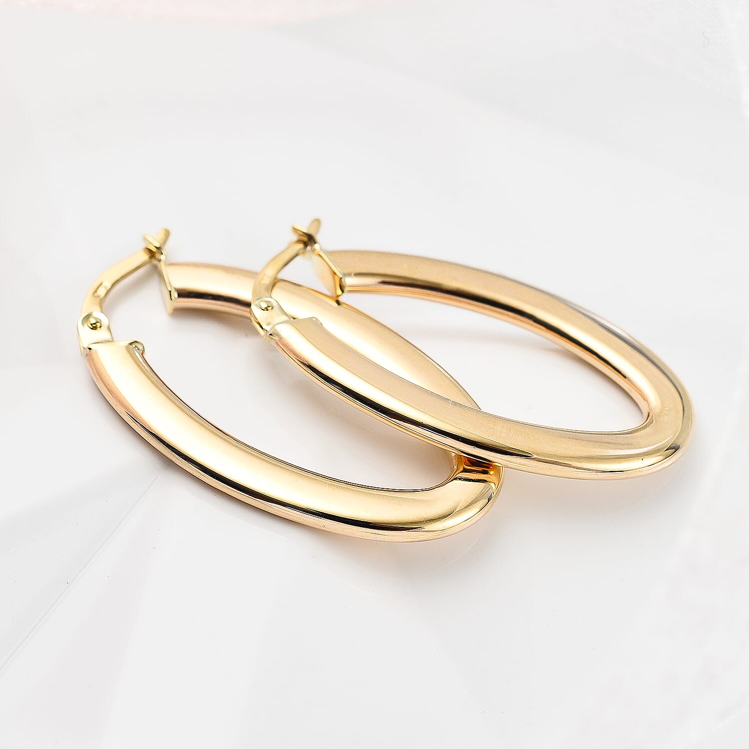 Otttoman Treasures - 9K Yellow Gold Oval Hoop Earrings 7383666 1