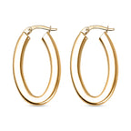 Otttoman Treasures - 9K Yellow Gold Oval Hoop Earrings