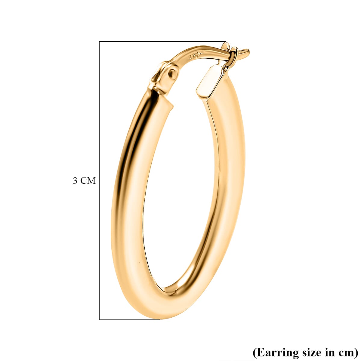 Otttoman Treasures - 9K Yellow Gold Oval Hoop Earrings 7383666 4
