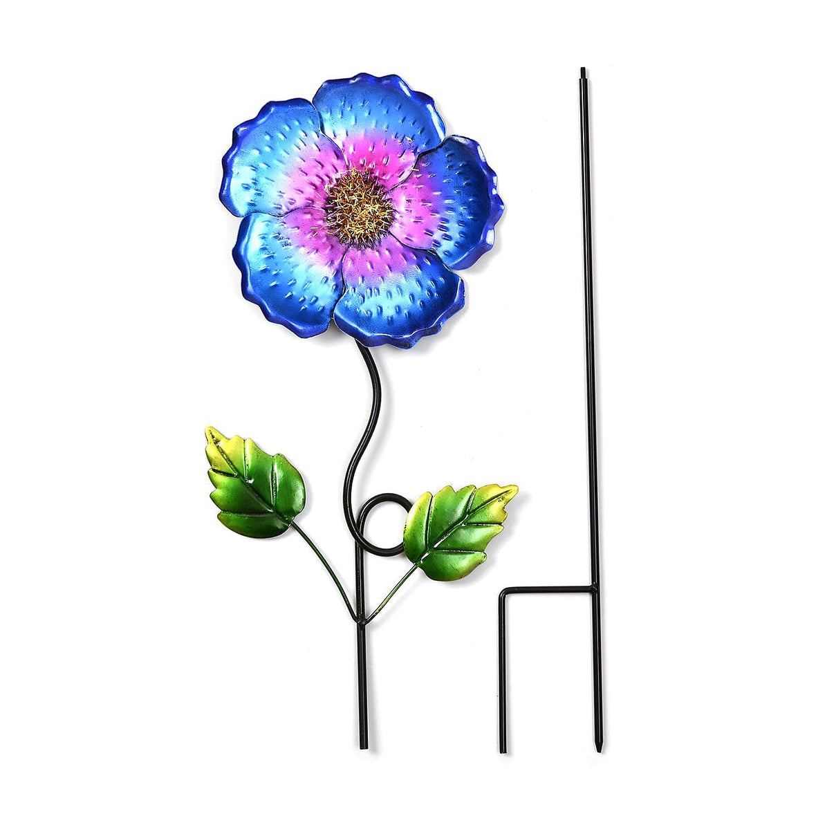 Outdoor Garden Decoration Flower Metal Stake - Green &amp; Orange 7546951 0