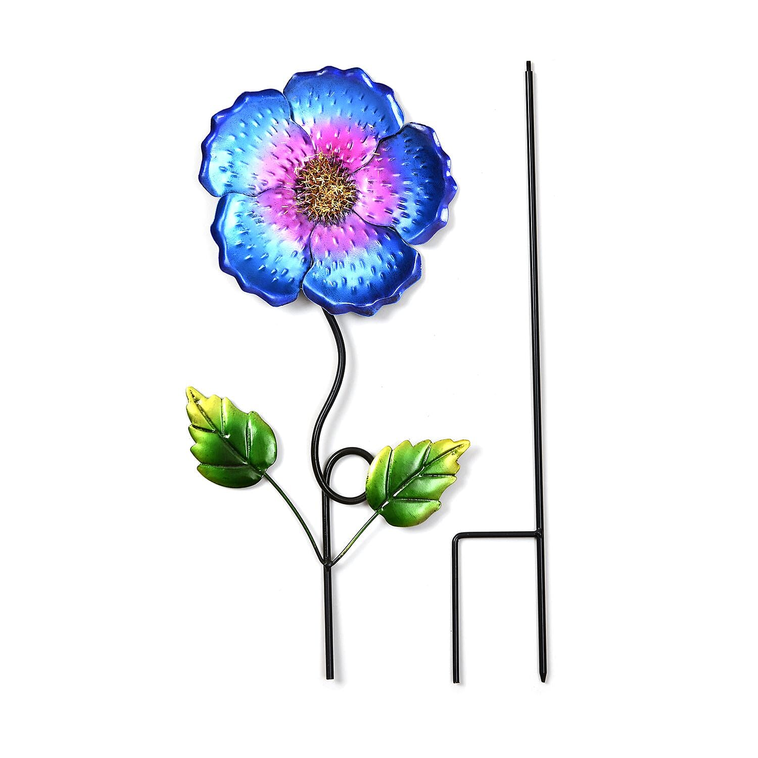 Outdoor Garden Decoration Flower Metal Stake - Green &amp; Orange 7546951 0