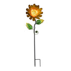 Outdoor Garden Decoration Flower Metal Stake - Orange