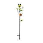 Outdoor Garden Decoration Frog with Shovel Stake - Green - Red