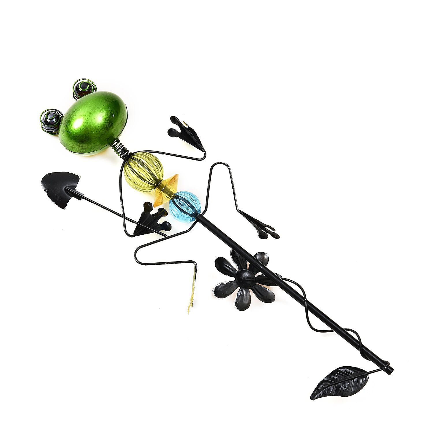 Outdoor Garden Decoration Frog with Shovel Stake - Green - Red 7546926 3