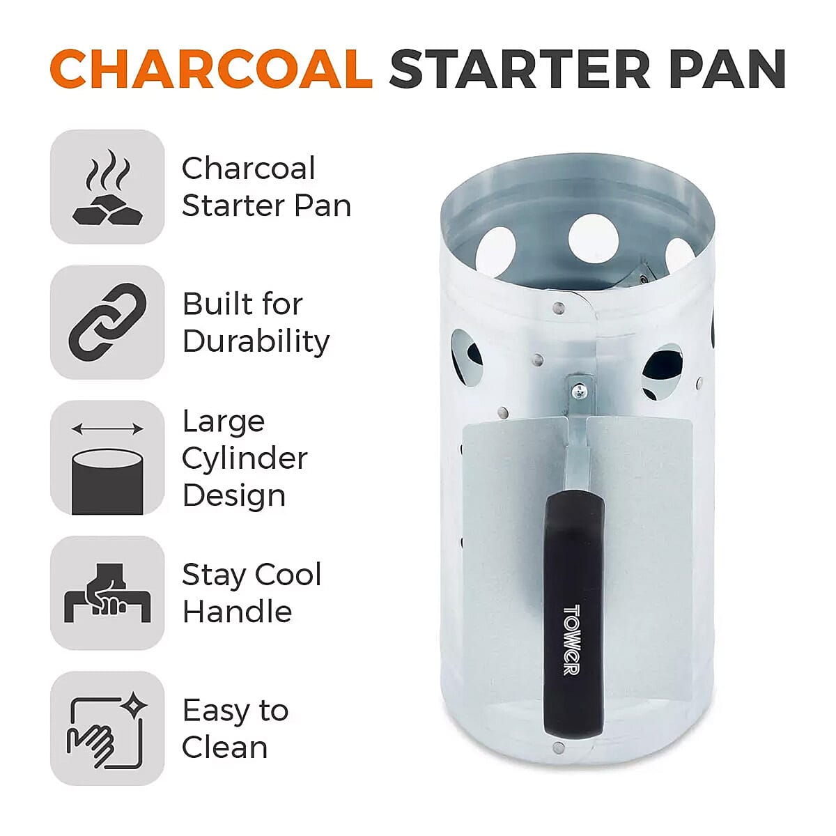 BBQ Charcoal Starter Pan (Stainless Steel Tower) 7772814 1