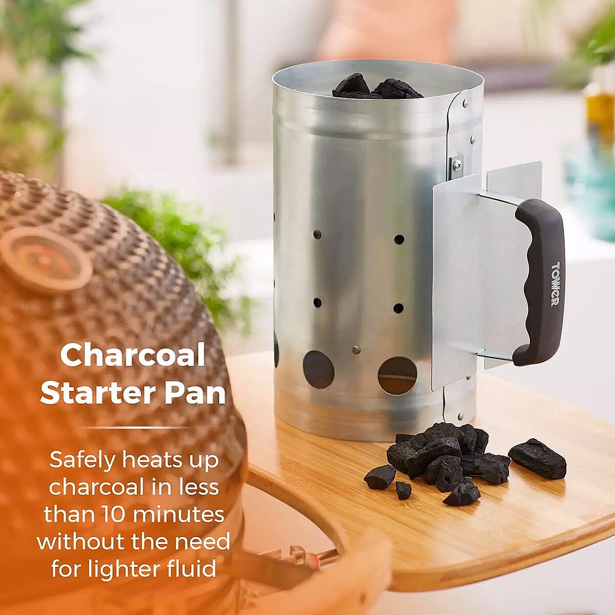 BBQ Charcoal Starter Pan (Stainless Steel Tower) 7772814 2