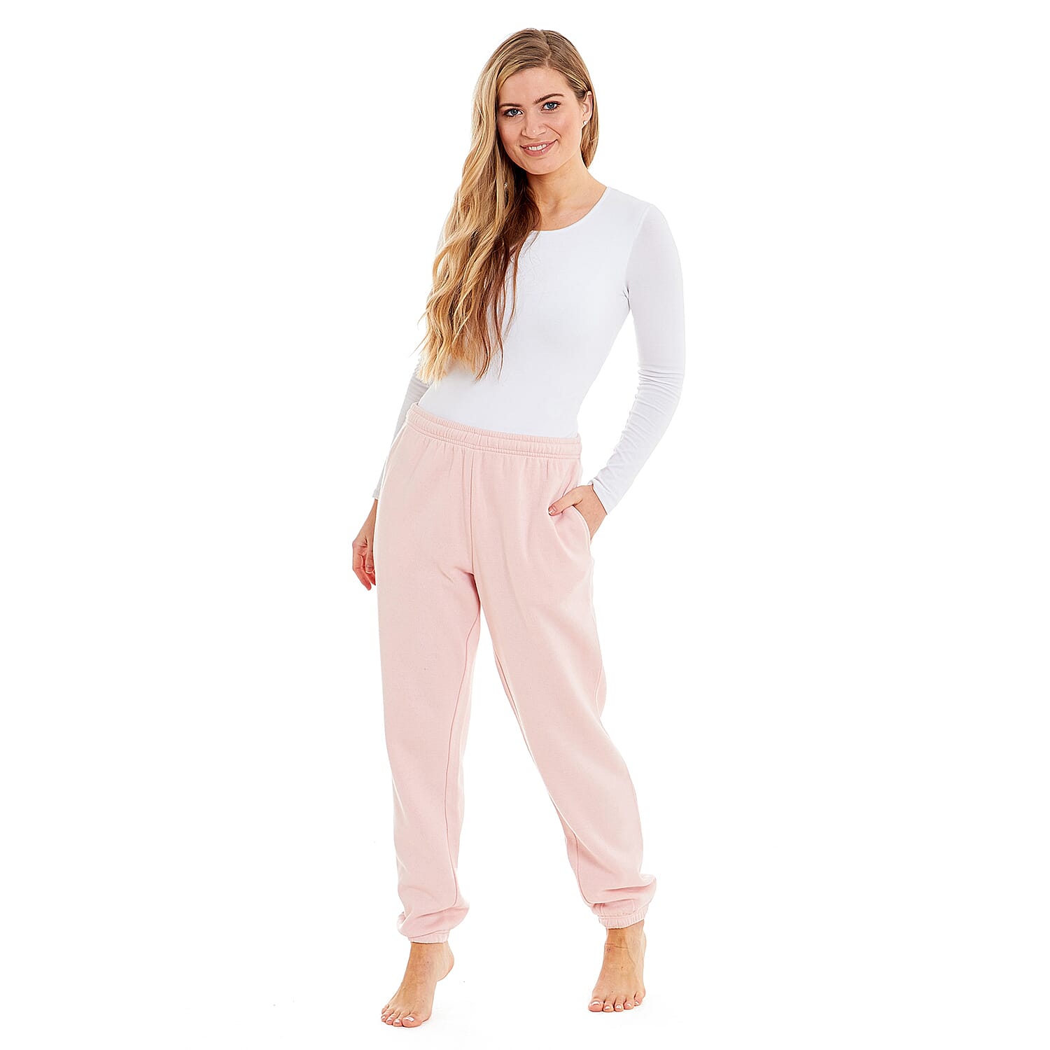 Ladies Cuffed Hem Jogger (Size 16-18) - Blush 7707108 1