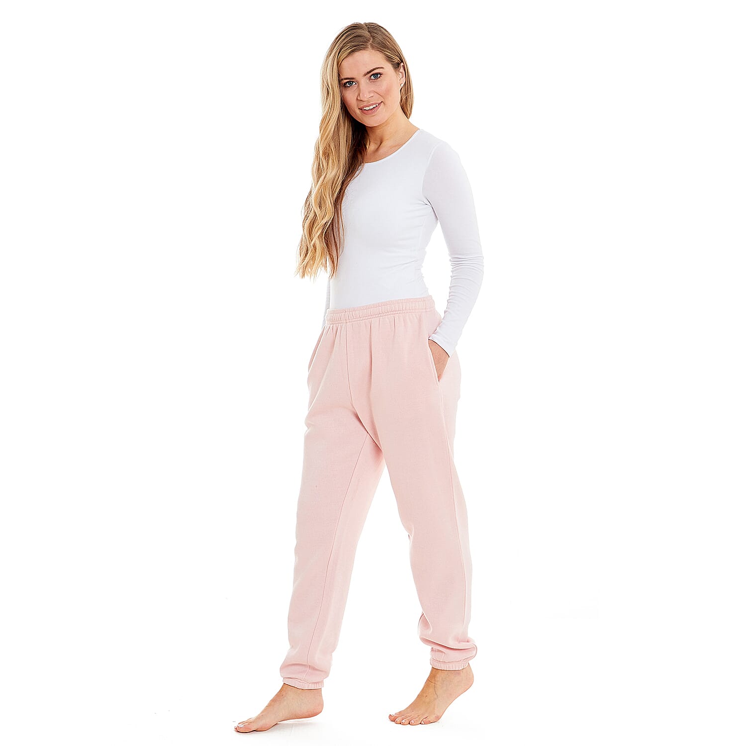 Ladies Cuffed Hem Jogger (Size 16-18) - Blush 7707108 2
