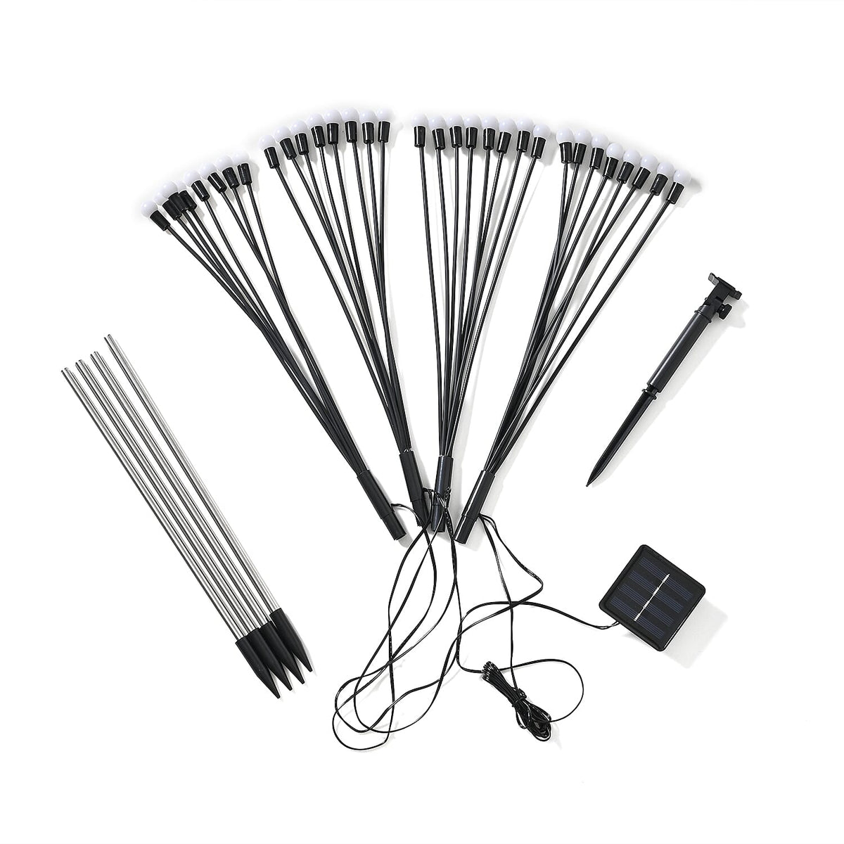 BRAND NEW - 4 Solar Swaying Outdoor Lawn Lights x8 Colour LEDs (70cm) - Black 8016393 0