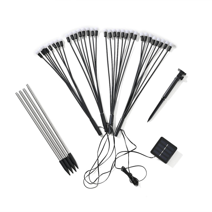 BRAND NEW - 4 Solar Swaying Outdoor Lawn Lights x8 Colour LEDs (70cm) - Black 8016393 1