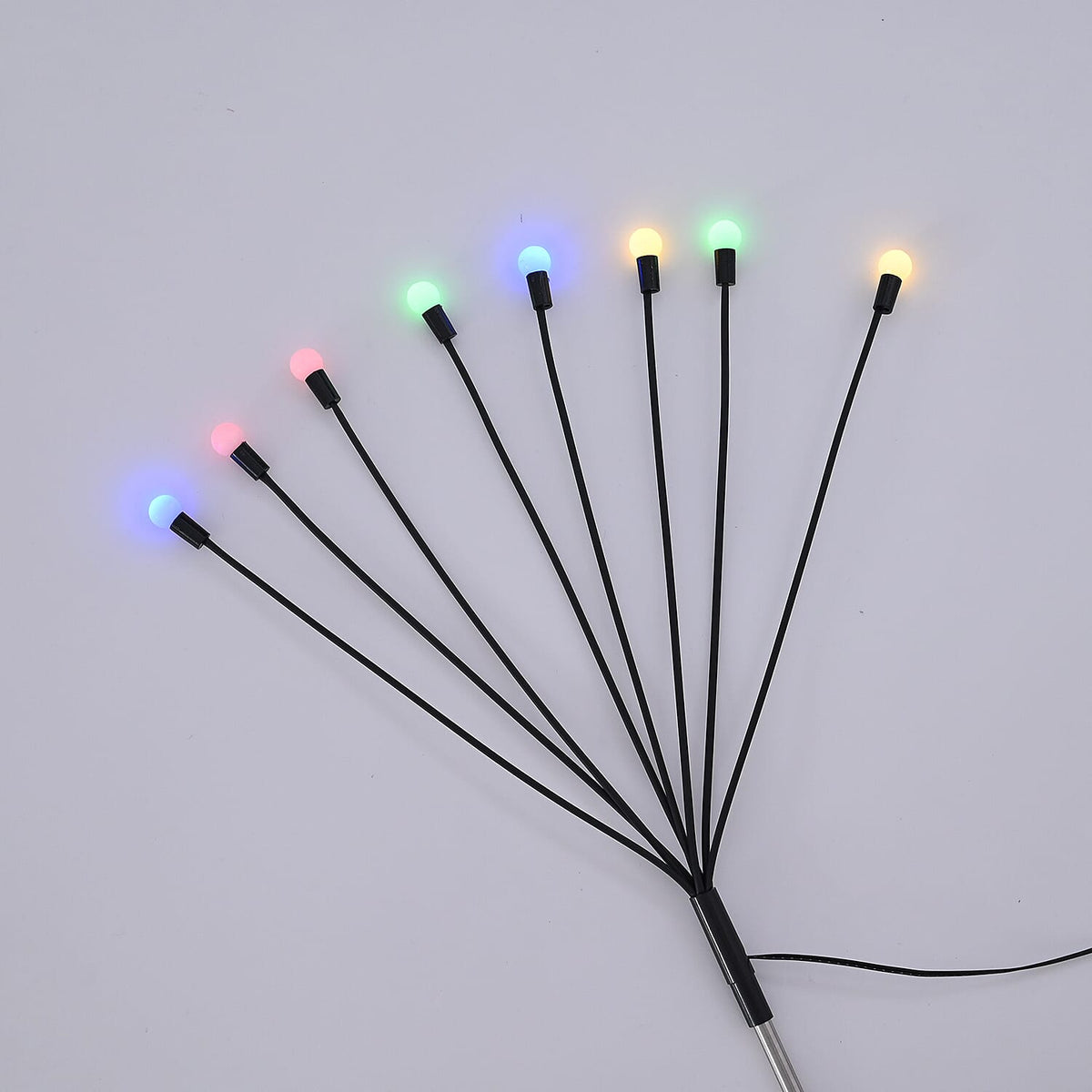 BRAND NEW - 4 Solar Swaying Outdoor Lawn Lights x8 Colour LEDs (70cm) - Black 8016393 2