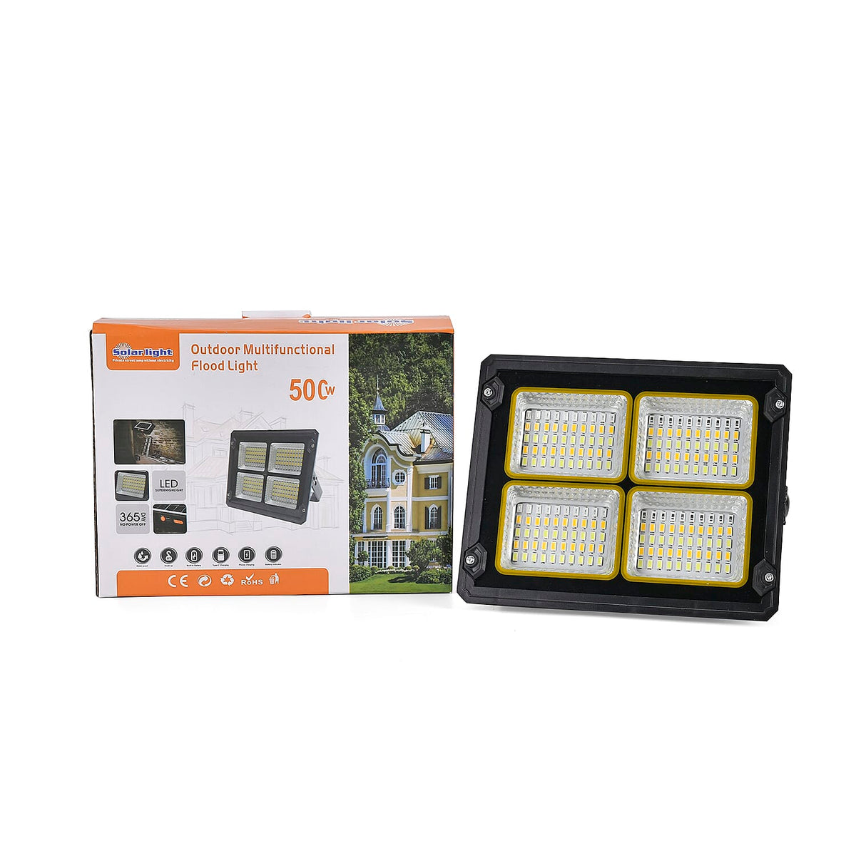 Multifunctional Rechargeable 500W Solar Work Light With 360 Degree Handle and Waterproof Level Support (Battery - 3.7V 6000MAH) - Black 7479988 7