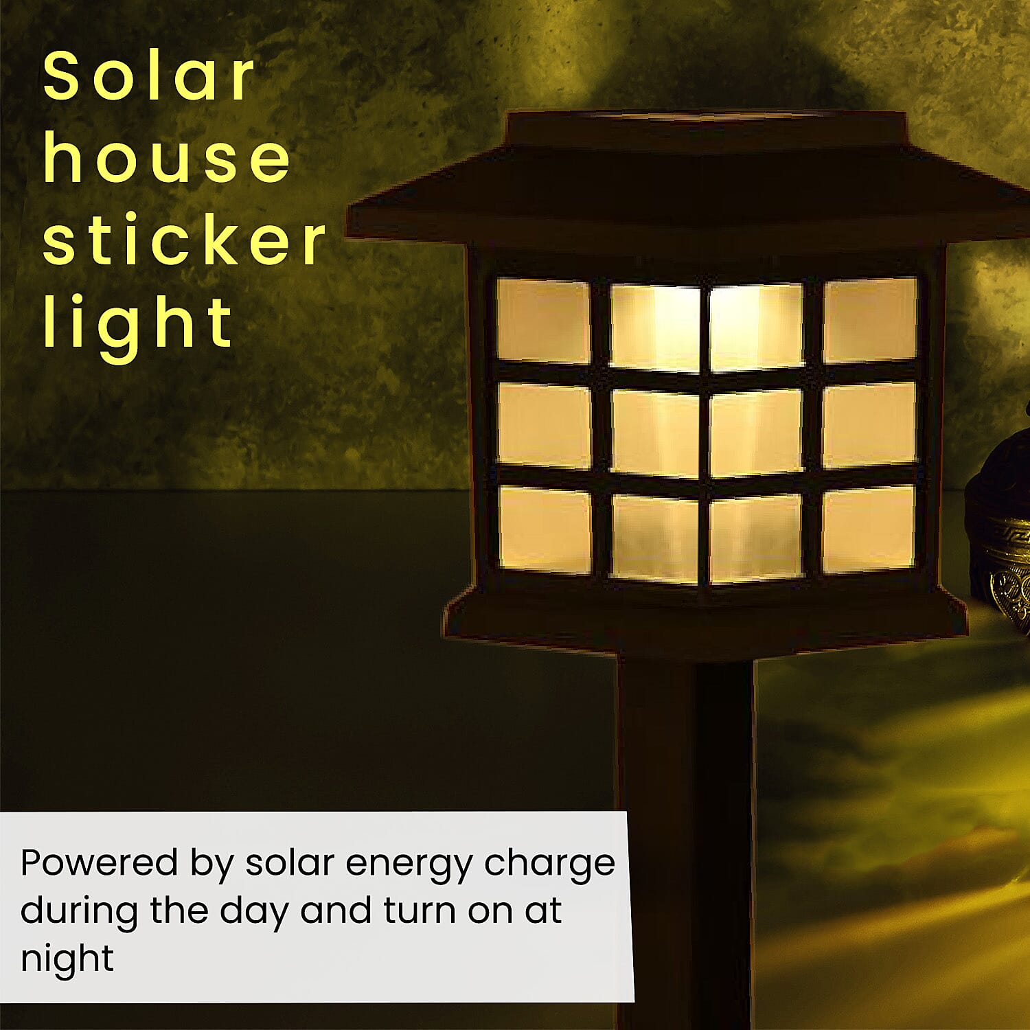 4 Piece Solar House Sticker Light 7384012 3