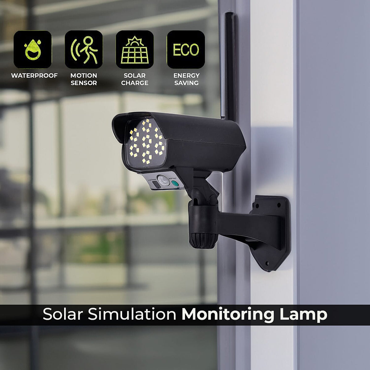Solar Powered Dummy Security Camera with LED Lights 7486043 3