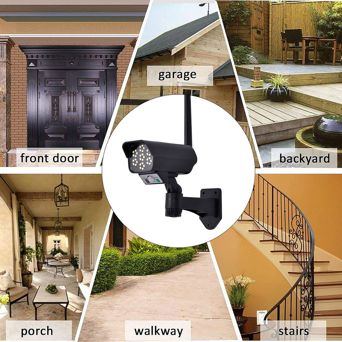 Solar Powered Dummy Security Camera with LED Lights 7486043 4