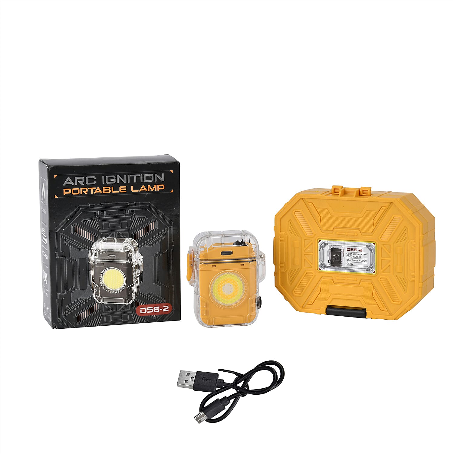 ARC IGNITION Portable - Rechargeable COB Lamp with Storage Box (400 mAh Battery) - Yellow 7755547 0