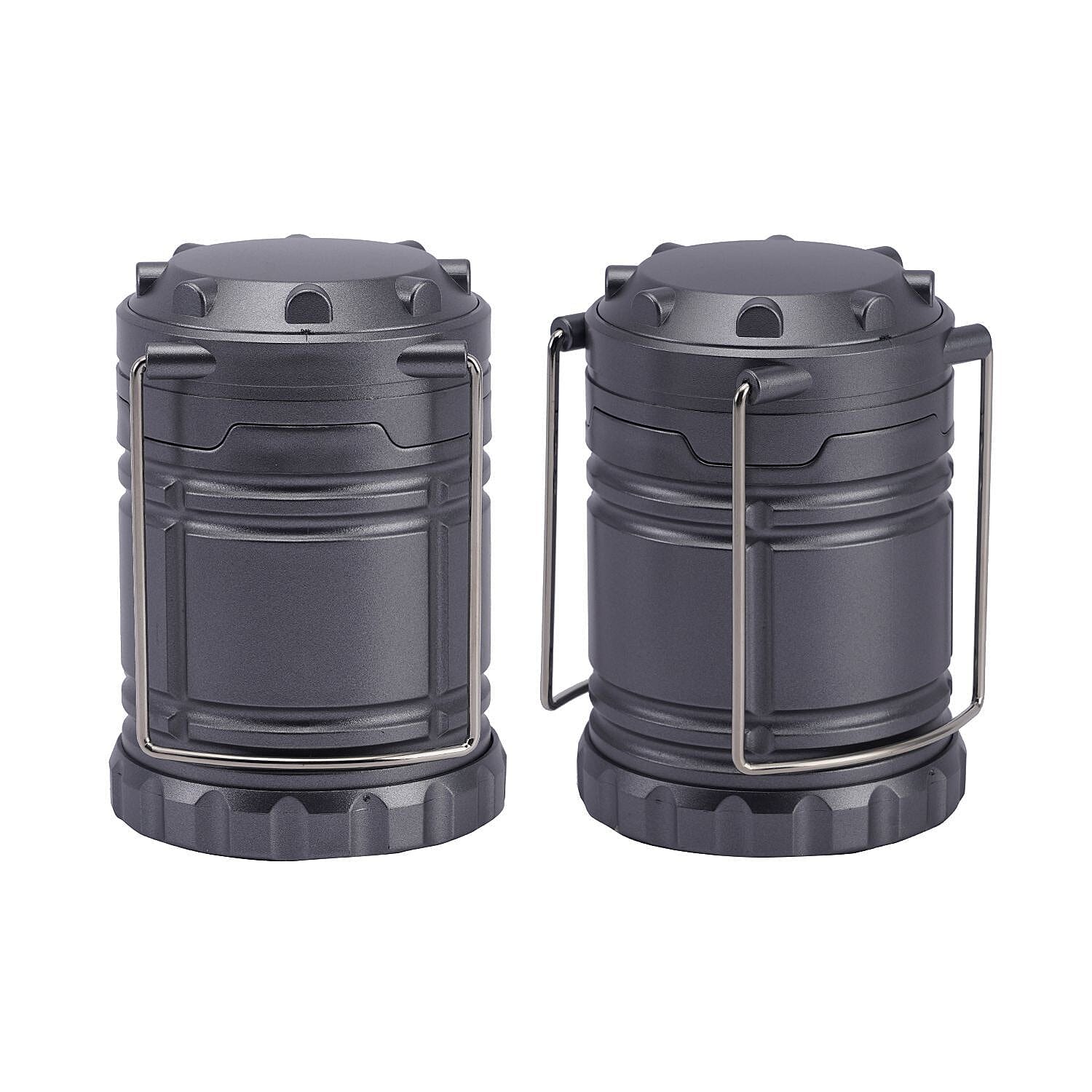 Set of 2 - 30 LED Lanterns (Battery 3xAA, Not Inc.) - Silver 7432682 0