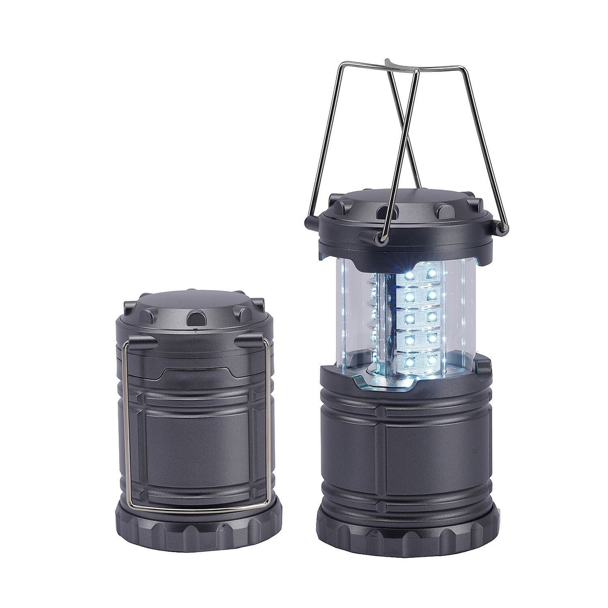 Set of 2 - 30 LED Lanterns (Battery 3xAA, Not Inc.) - Silver 7432682 2