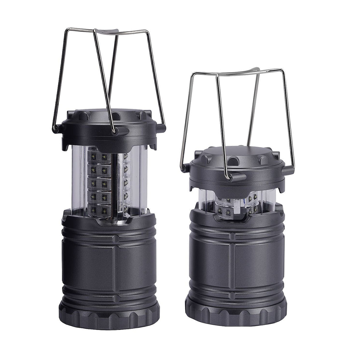 Set of 2 - 30 LED Lanterns (Battery 3xAA, Not Inc.) - Silver 7432682 3