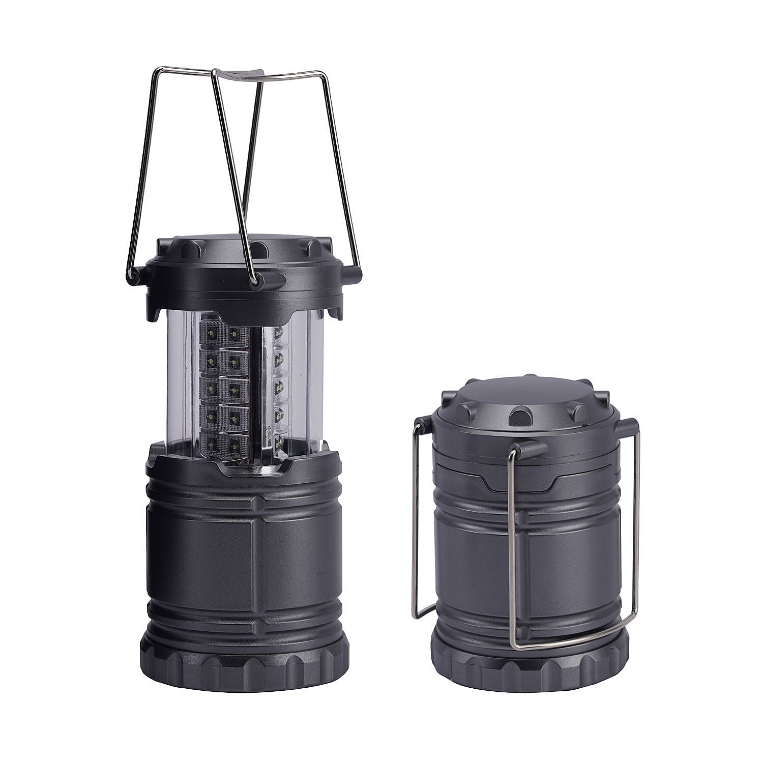 Set of 2 - 30 LED Lanterns (Battery 3xAA, Not Inc.) - Silver 7432682 4