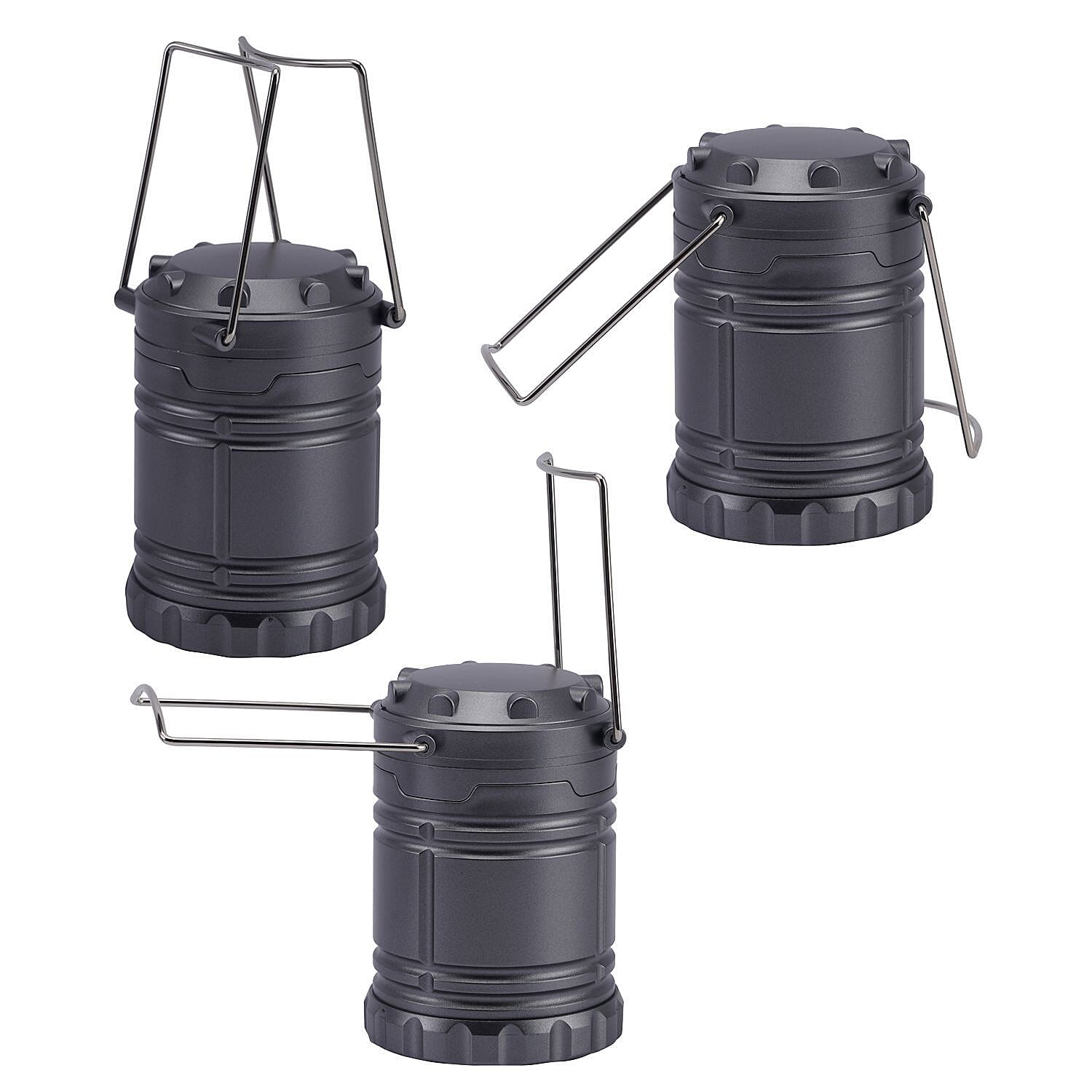 Set of 2 - 30 LED Lanterns (Battery 3xAA, Not Inc.) - Silver 7432682 5