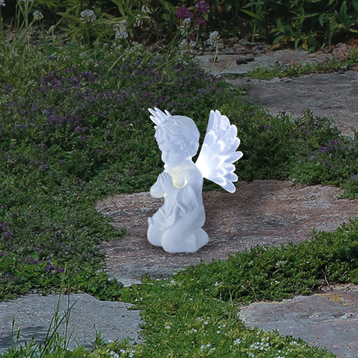 GardenKraft - Waterproof Solar LED Garden Angel Light 7767778 1