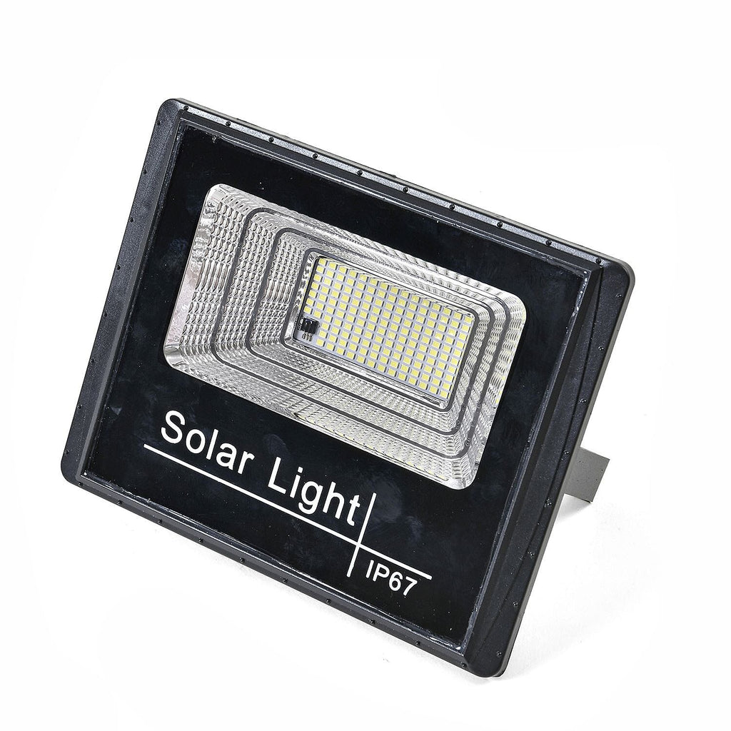 100% Energy Saving IP67 Water resistant Solar Light (144 LEDs) with Solar Panel and Remote Control - Black & Silver