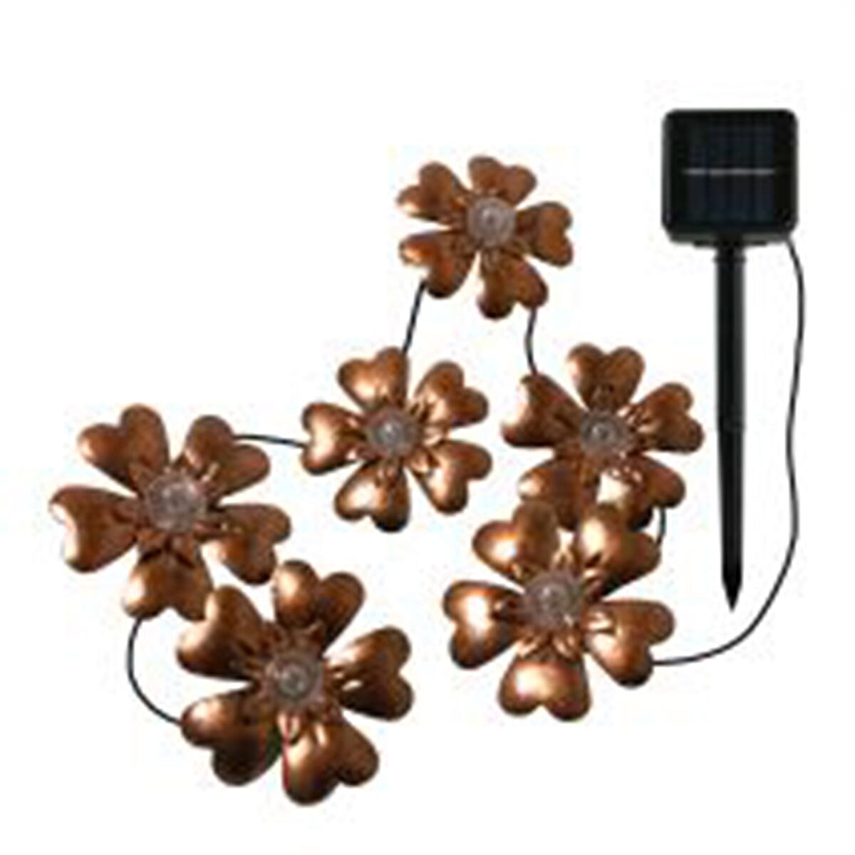 ezSolar LED Solar Floral Bronze Chain Light 7843975 0