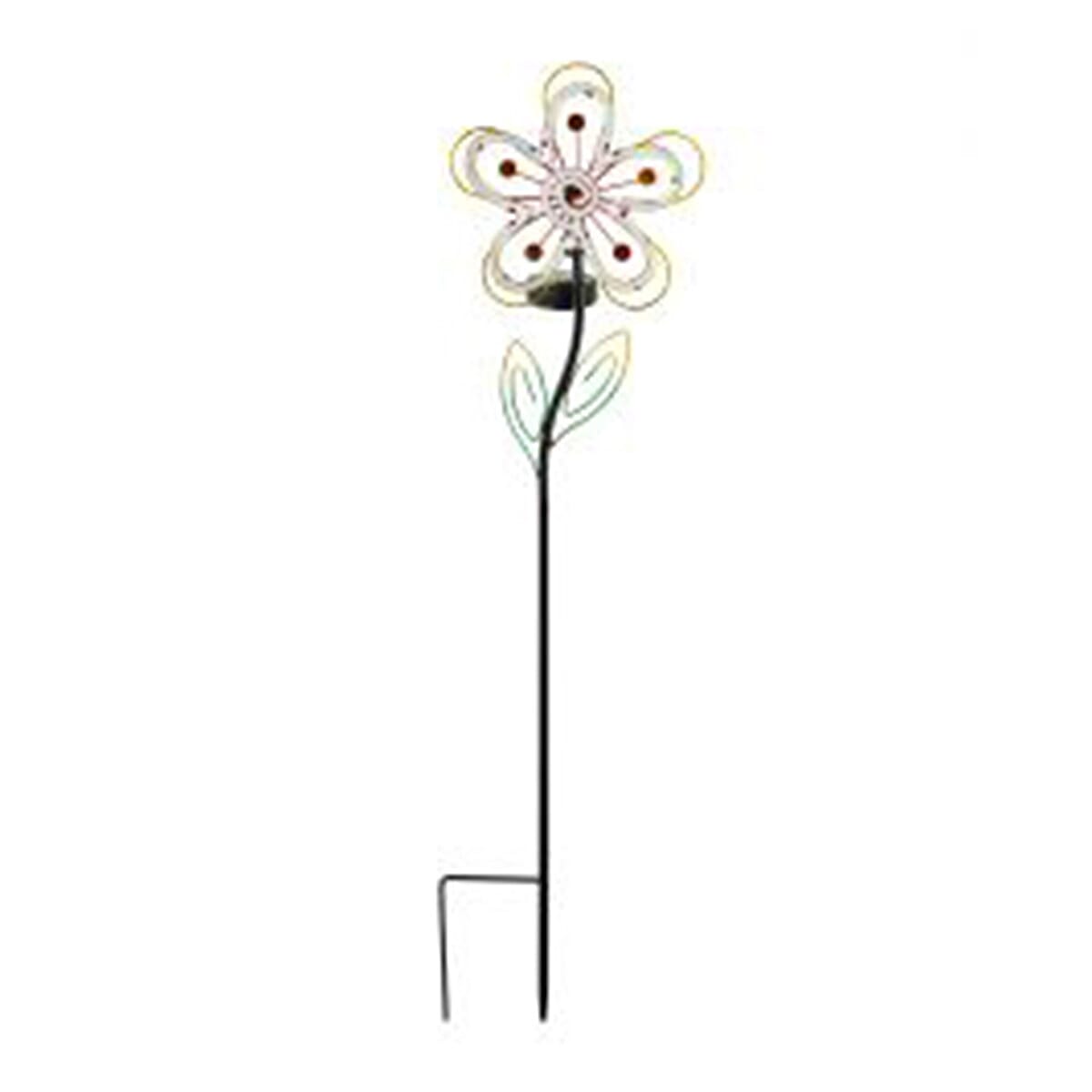 Floral LED Solar Garden Water Resistant Stick Light - Gold 7843972 0